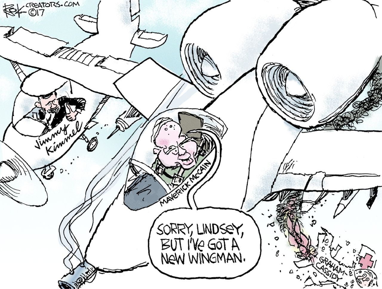 Political cartoon U.S. Senate health care Graham McCain