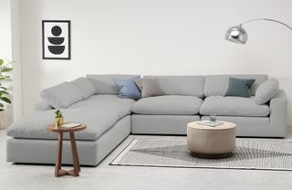 A comfortable contemporary corner sofa in a modern living room