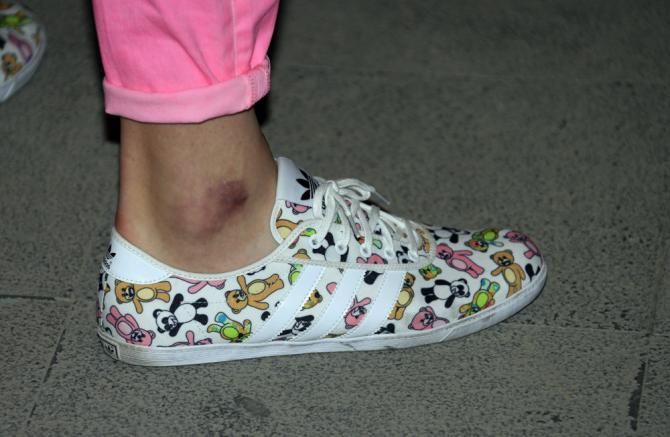 Taylor Phinney's footwear choice for the pre-Giro press conference