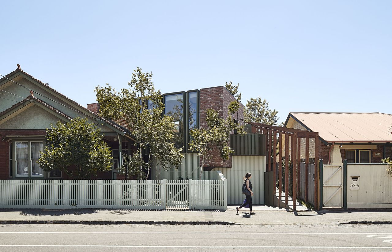 Streetview of the Scarborough and Welkin project, suburban house with blue skies