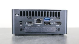 The rear ports of the Asus NUC 14 Pro