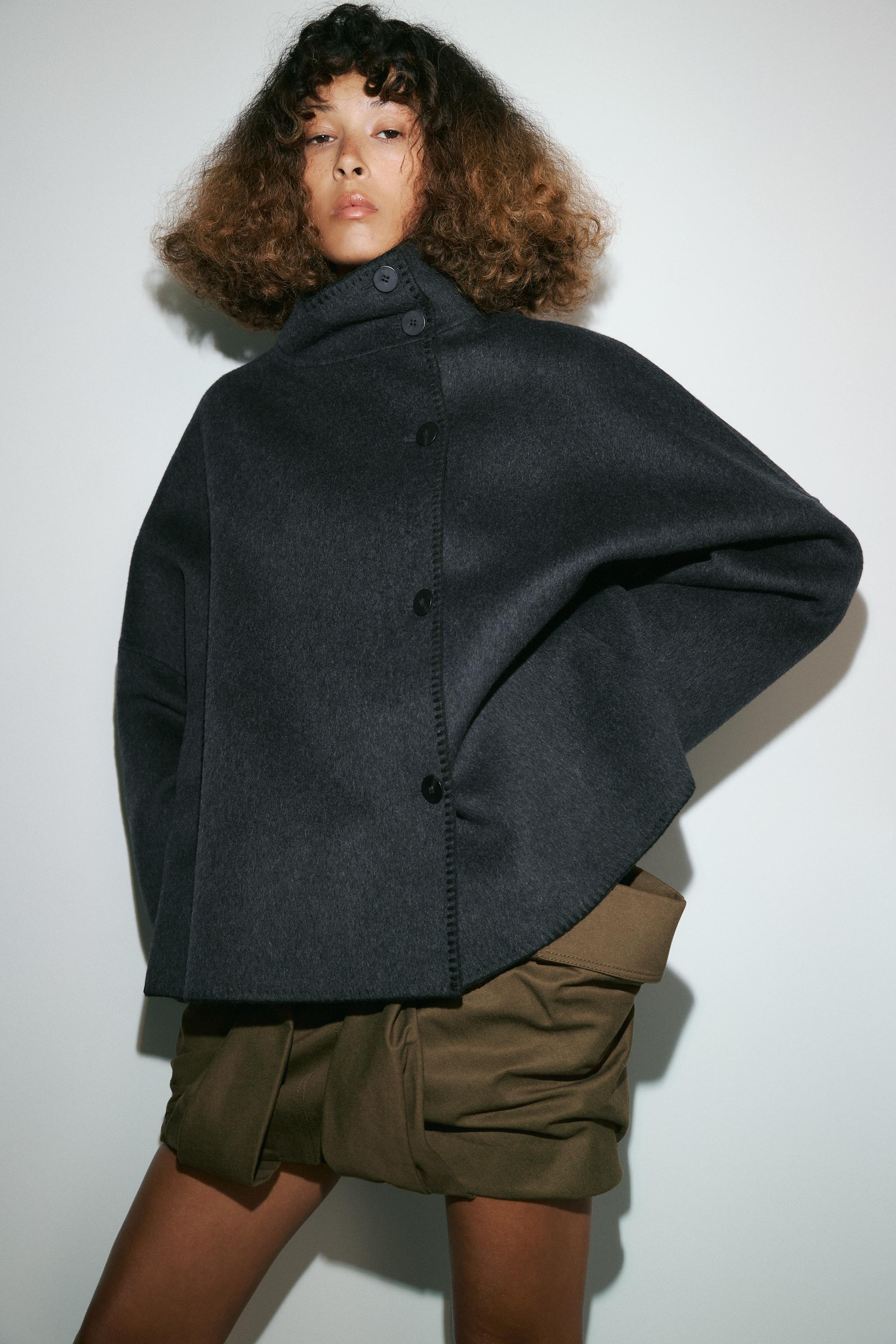 Wool Blend Short Coat Zw Collection