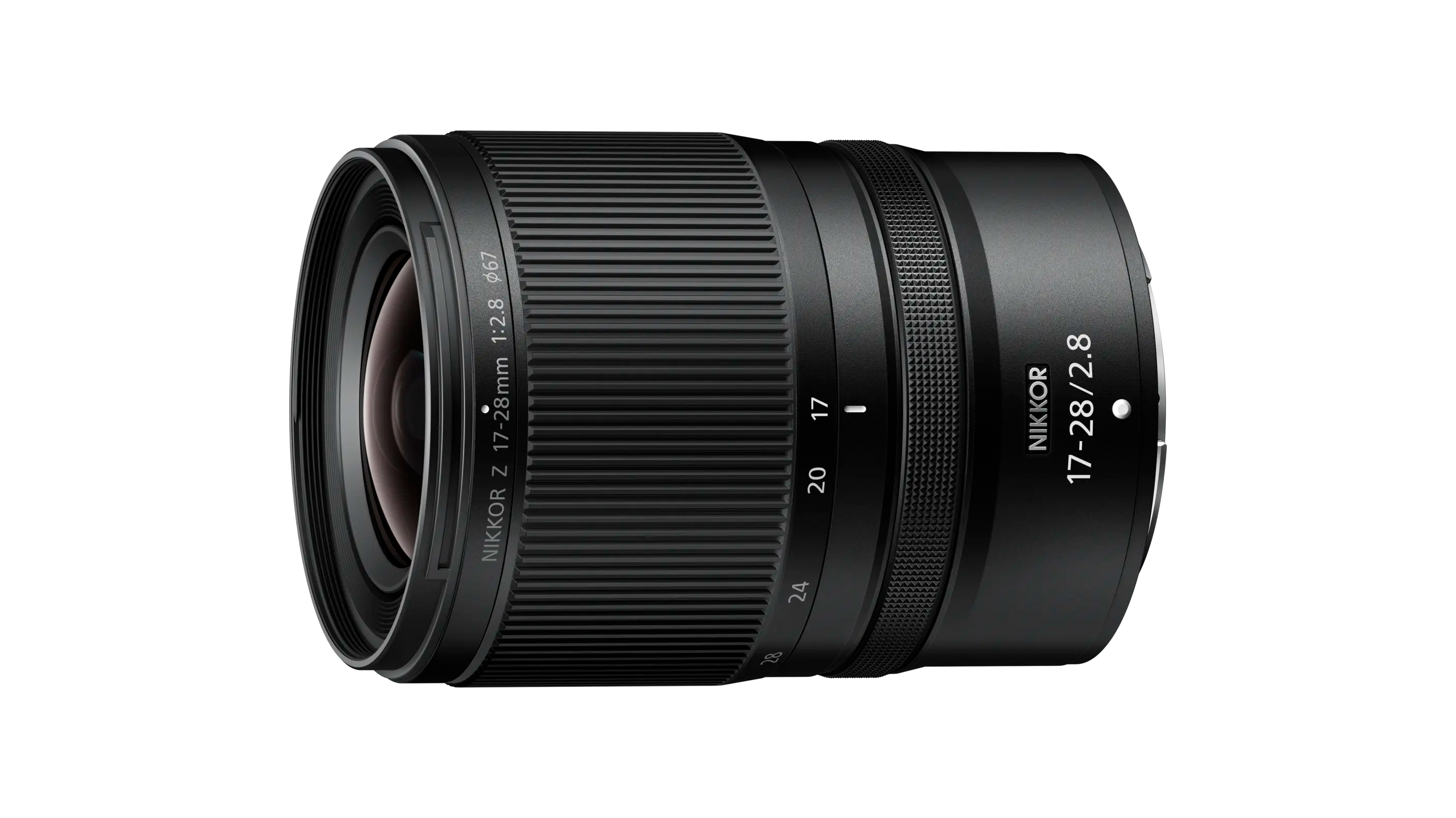 Nikon Nikkor Z 17-28mm f/2.8 on a white background