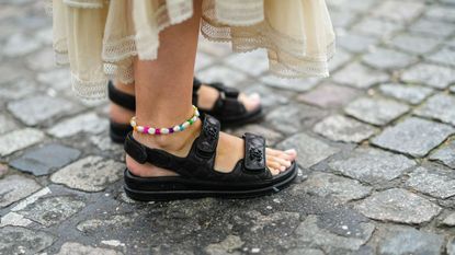 Sandals Outside Chanel Paris Fashion Week