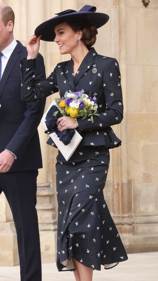 Catherine, Princess of Wales smile as she departs the 2023 Commonwealth Day Service