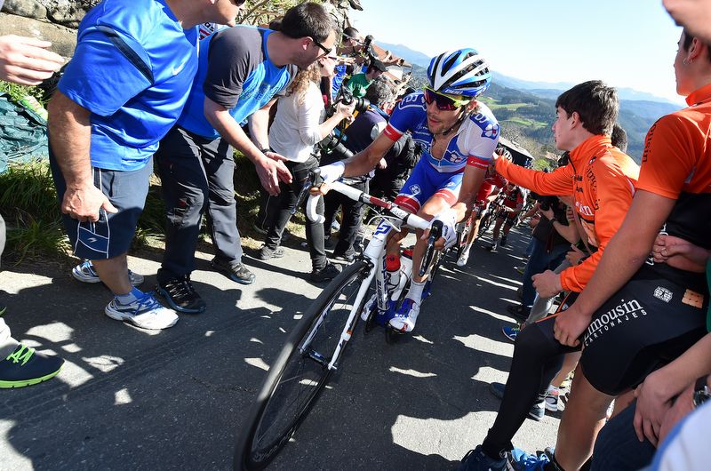 Thibaut Pinot (FDJ) pushes his way through the crowd