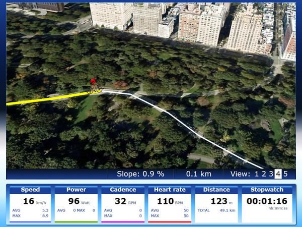 A trick interface with Google Earth also allows users to create whatever course they wish - which they can then ride directly on the map.