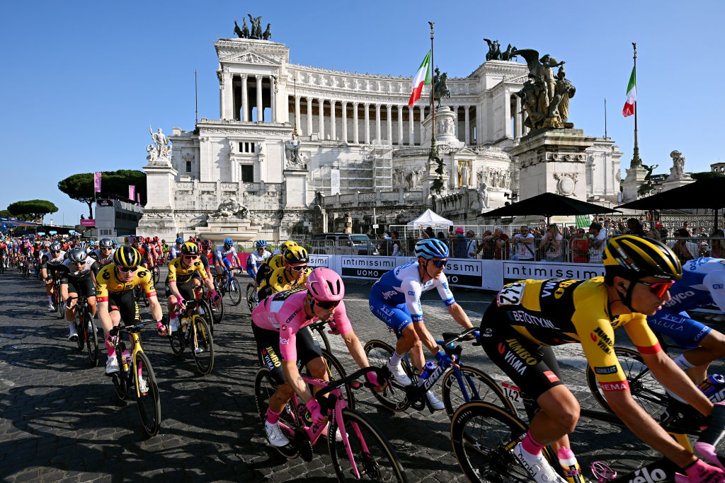 Race leader Primoz Roglic during the final stage of the 2023 Giro d'Italia