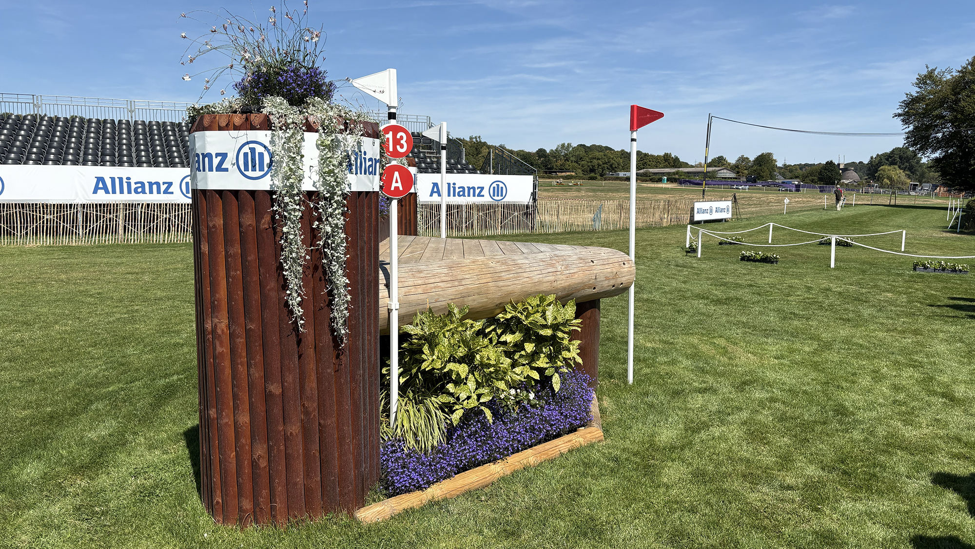 A corner fence on the eventing World Championships cross-country course