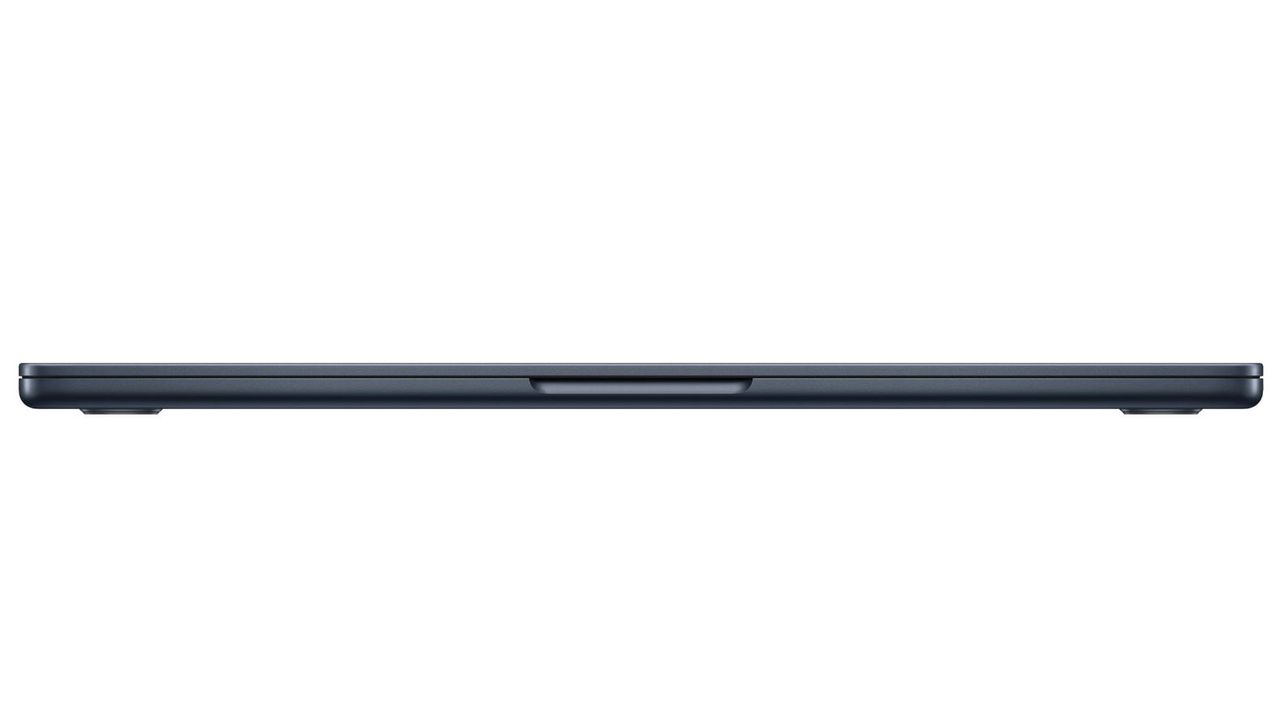 Press images of MacBook Air (M2, 2022) closed to show how thin it is