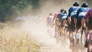 Gravel racers in the dust during the National Championships
