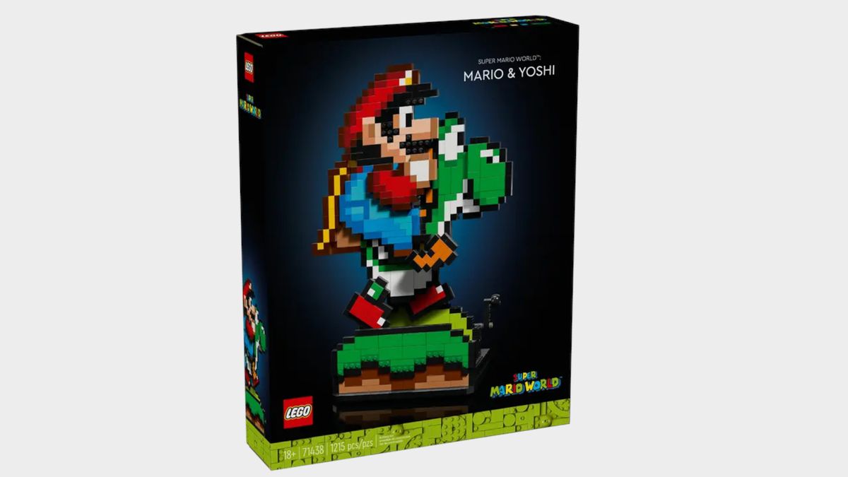 Lego Super Mario World set box against a plain background
