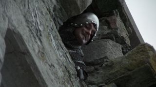 Screenshot of the French Taunter's second appearance from Monty Python and the Holy Grail