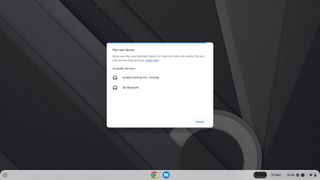 A screenshot of the quick settings panel on a chromebook