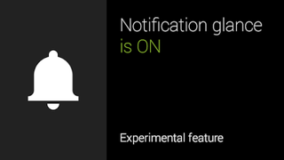 Notification glance allows you to look at the Google Glass screen to open up notifications.