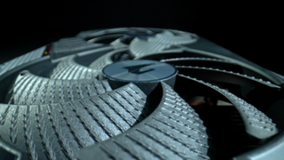 Close-up of AORUS Bionic Shark Fan Tech