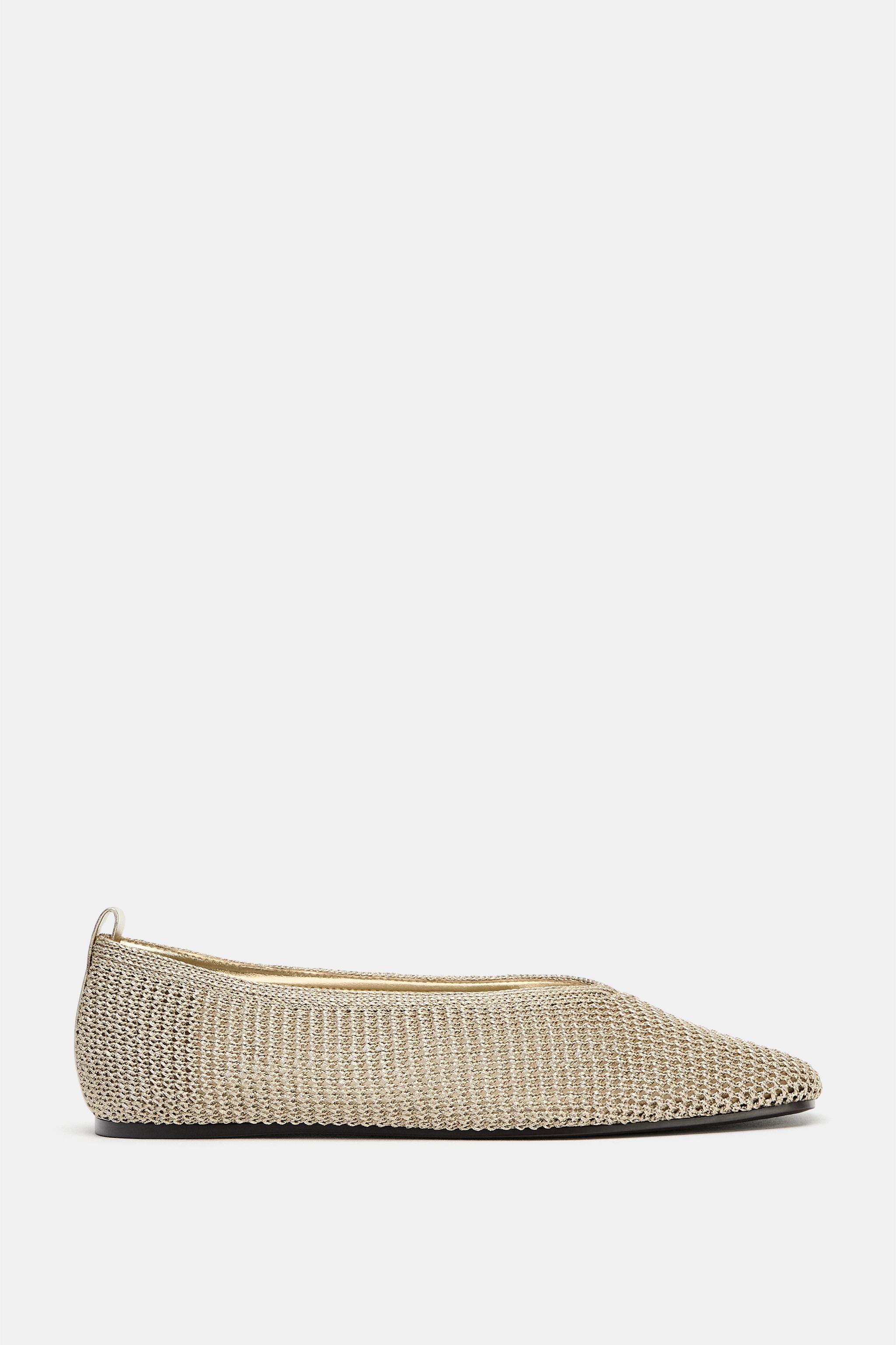 Metallic Woven Ballet Flats