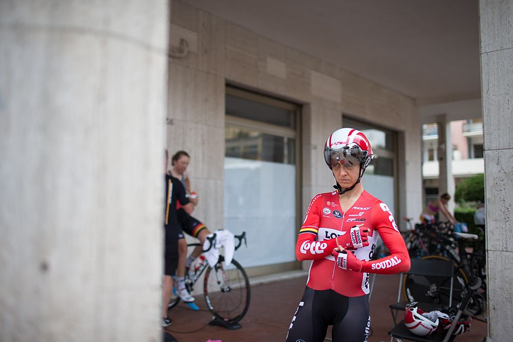 Emma Pooley (GBR) of Lotto Soudal Cycling Team prepares for her run during the Giro Rosa 2016 - Stage 7