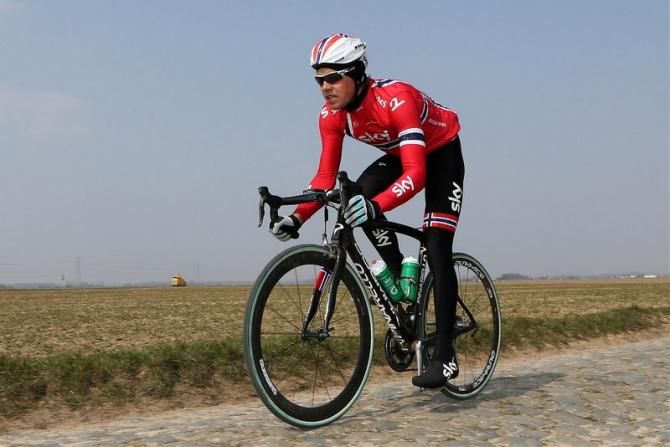Edvald Boasson Hagen (Sky) puts some power down