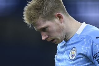 Manchester City’s Kevin De Bruyne during the Premier League match at the Etihad Stadium, Manchester