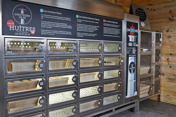 oyster vending machine, france, oysters