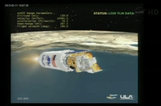 Atlas 5 Rocket With Landsat Payload Tracking Display