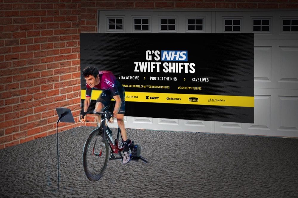 Geraint Thomas will ride on Zwift for three 12-hour shifts to raise funds for the NHS