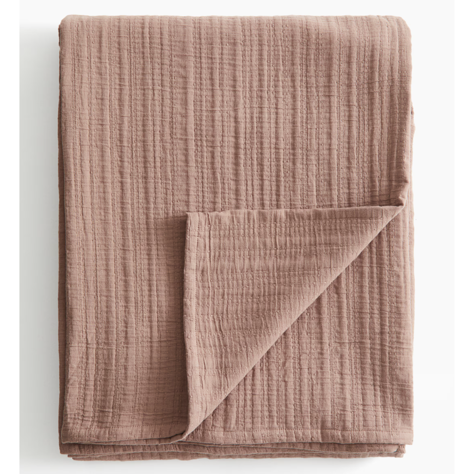 Pink muslin throw