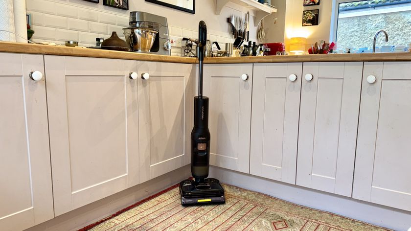Roborock F25 Ultra wet-dry vacuum in reviewer's kitchen
