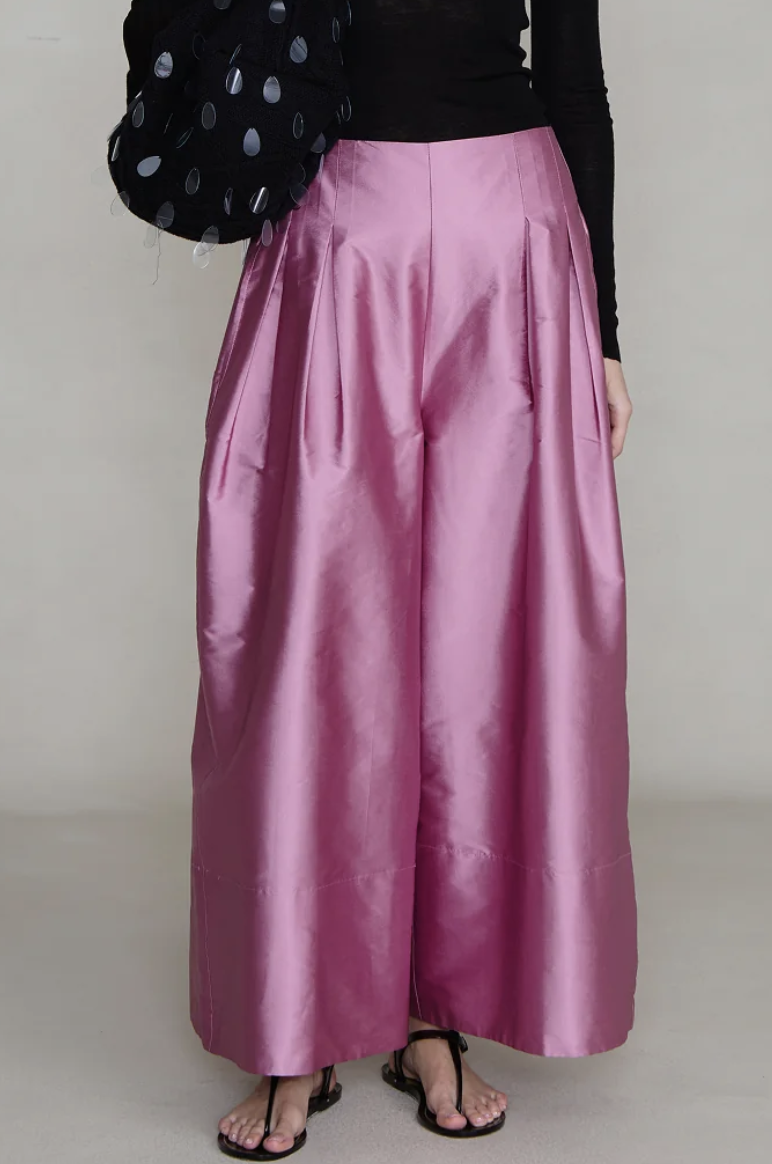 Chan Luu, Techno Taffeta Ultra Wide Leg Trouser Orchid