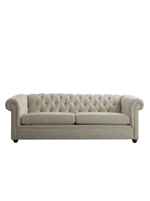 Chesterfield Pebble Heathered Chenille Grand Roll Arm Sofa