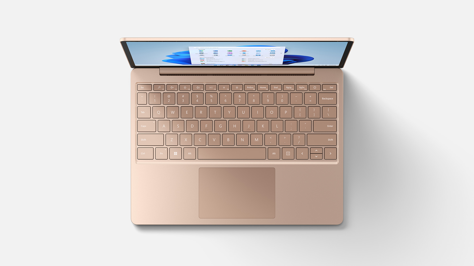 Surface Laptop Go 2 viewed top down