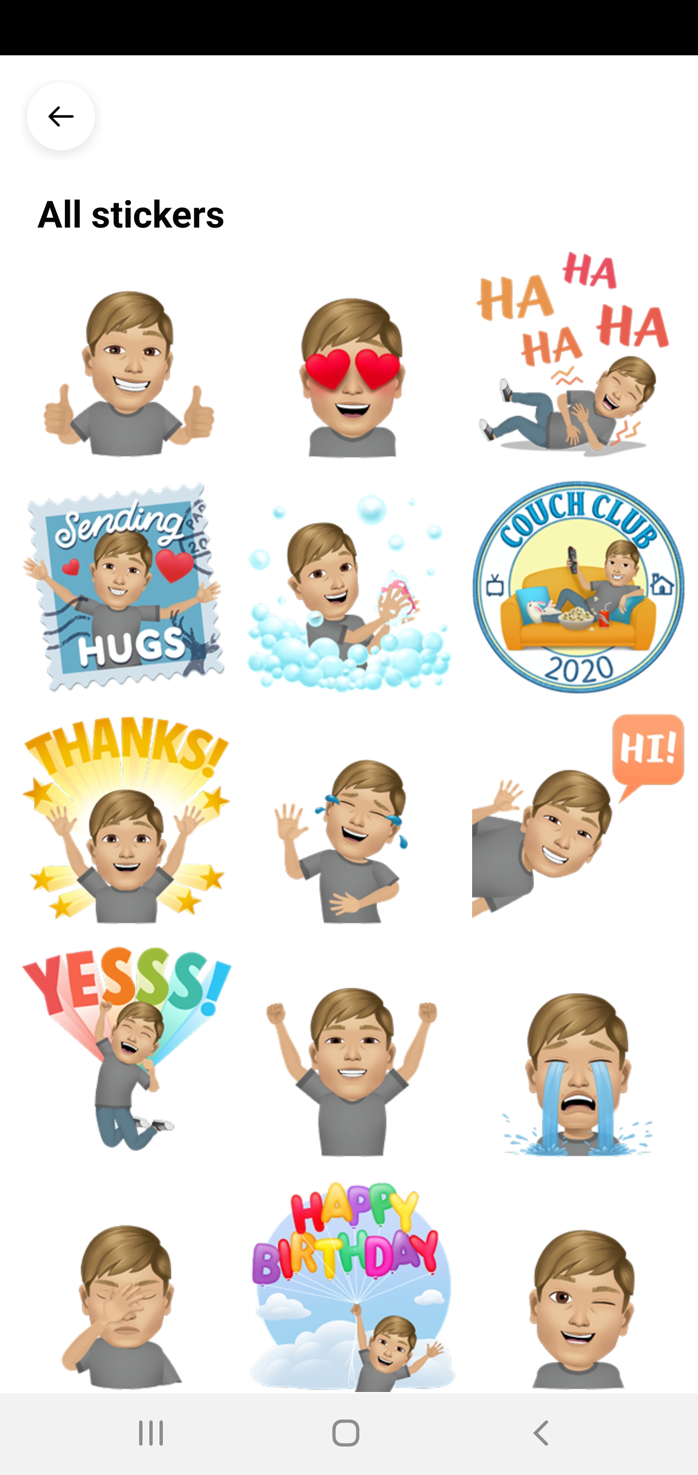 Facebook Avatar stickers