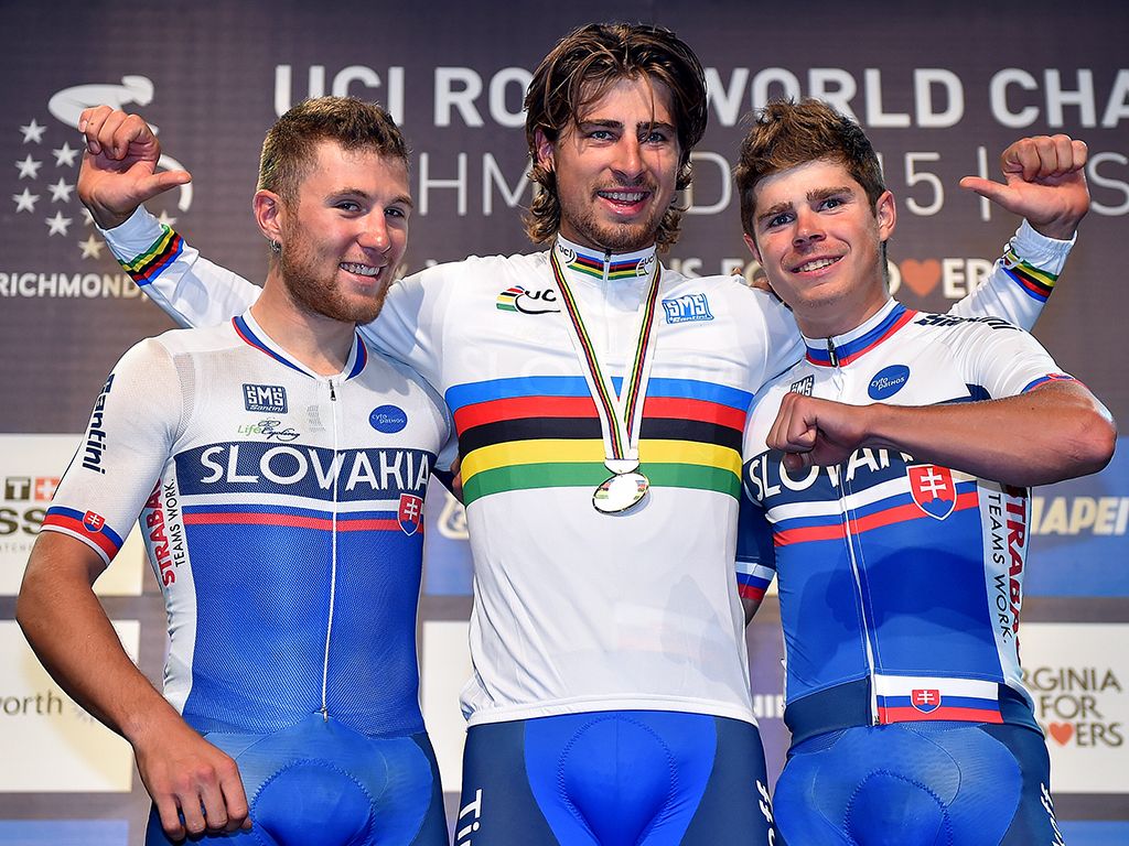 Peter Sagan with his brother Juraj and Michal Kolar