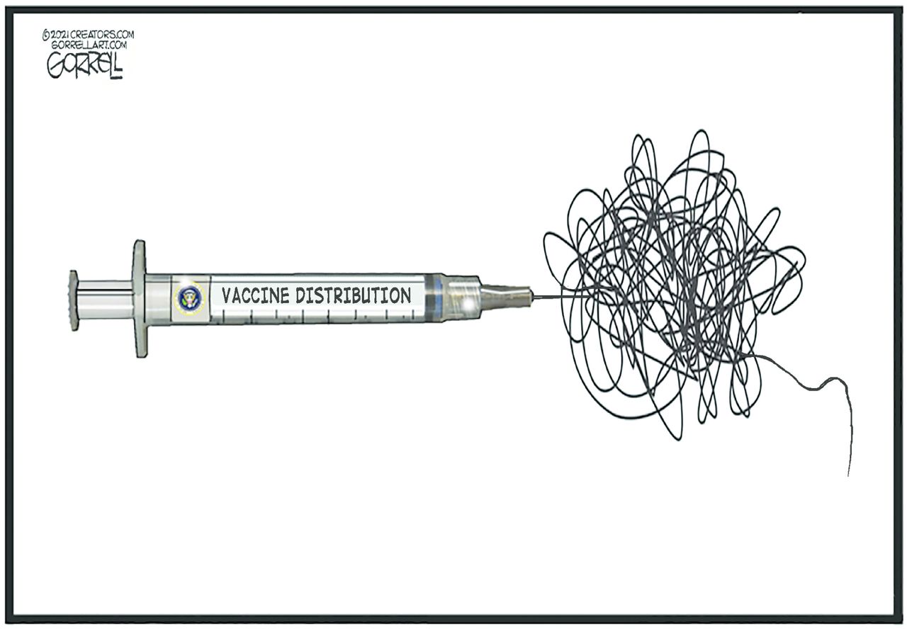 Editorial Cartoon U.S. COVID vaccine