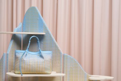 Leather bags by Serapian and Bethan Laura Wood defined by an ombre effect of pastel colours