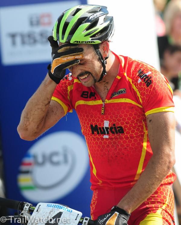 Jose Antonio Hermida Ramos (Spain) is overcome with the realization he has won the World Championship.