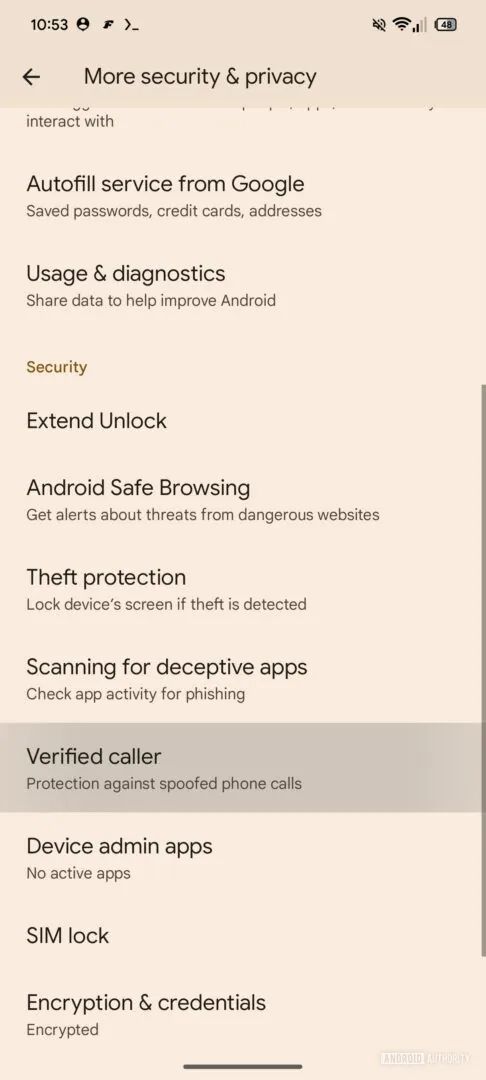 verified caller feature in Android