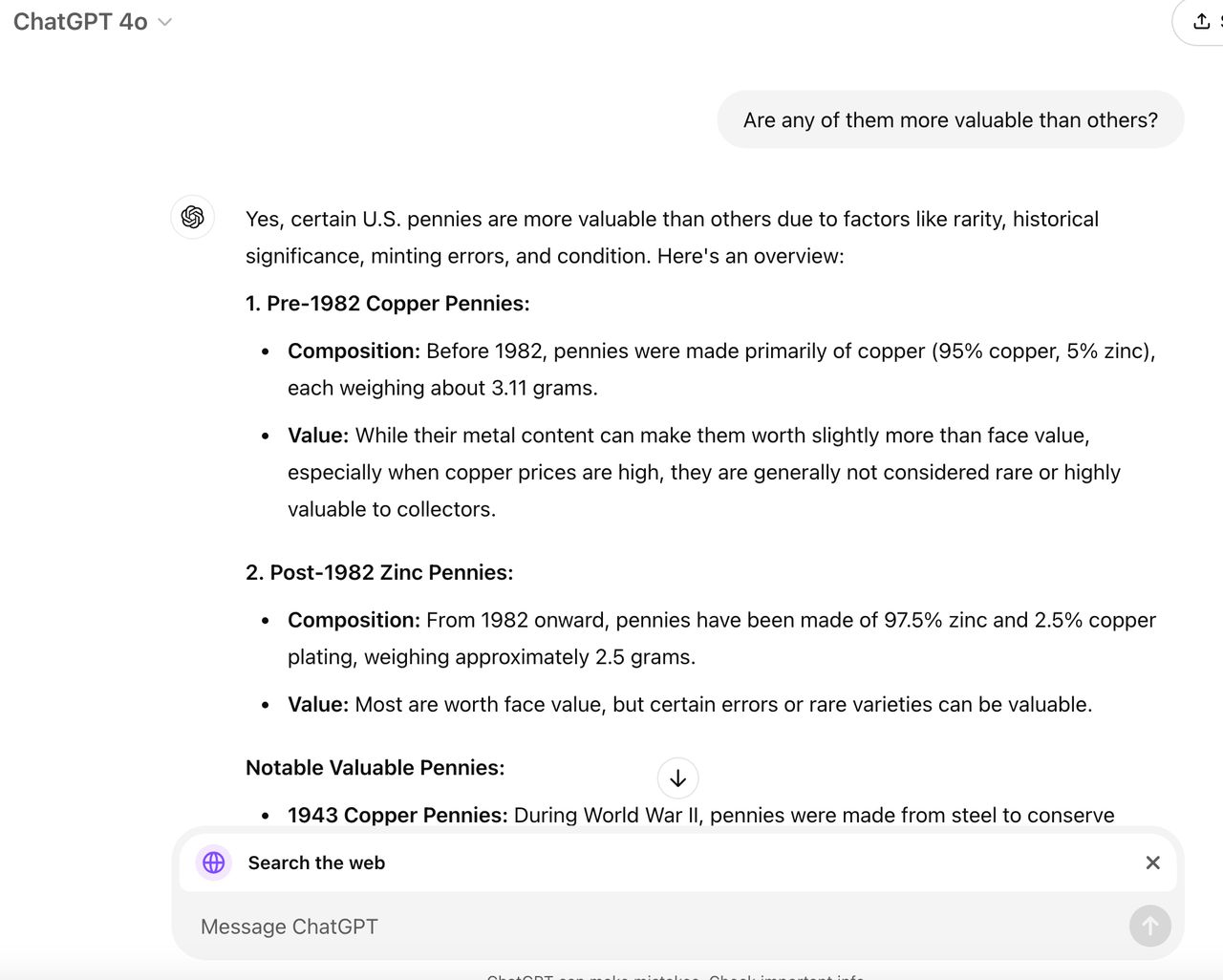 ChatGPT Search examples