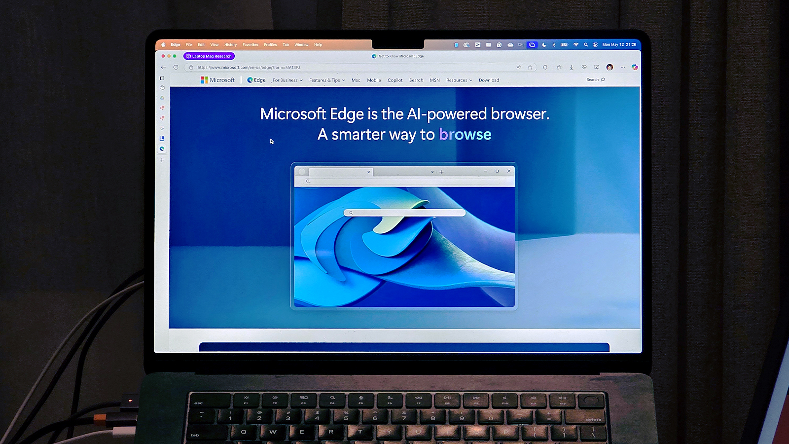 Microsoft Edge on a 15-inch MacBook Air M2.