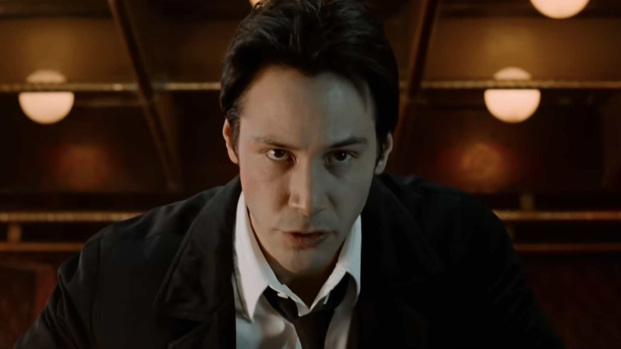 John Constantine (Keanu Reeves) looks ahead in Constantine.