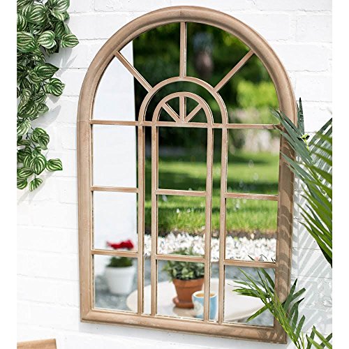 La Hacienda 55426 Rounded Arch Outdoor Mirror, Stone Effect, 97.0 Cm*4.0 Cm*67.0 Cm