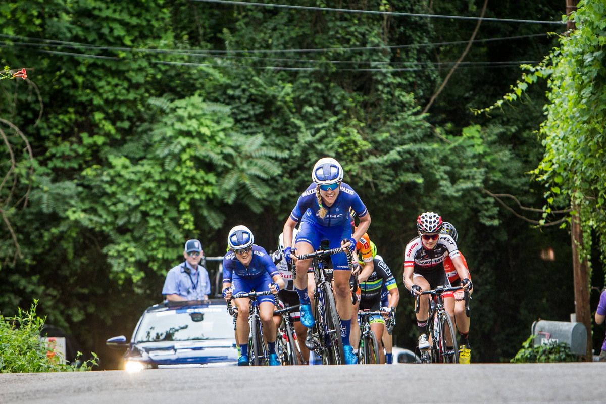 Taylor Wiles (UnitedHealthcare) leads up the climb