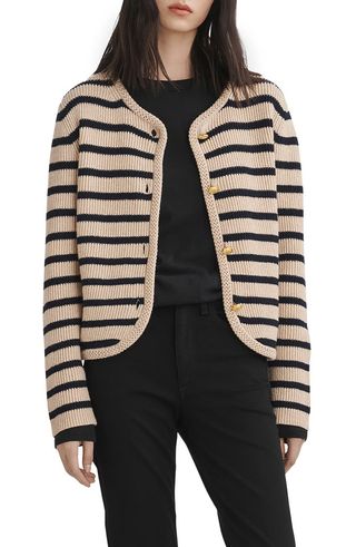 Nancy Stripe Wool Blend Cardigan