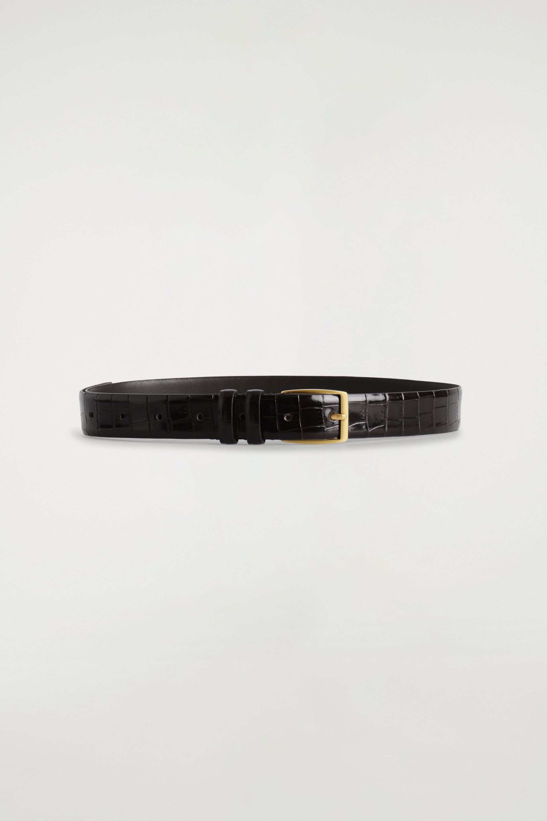 Croc-Effect Leather Belt