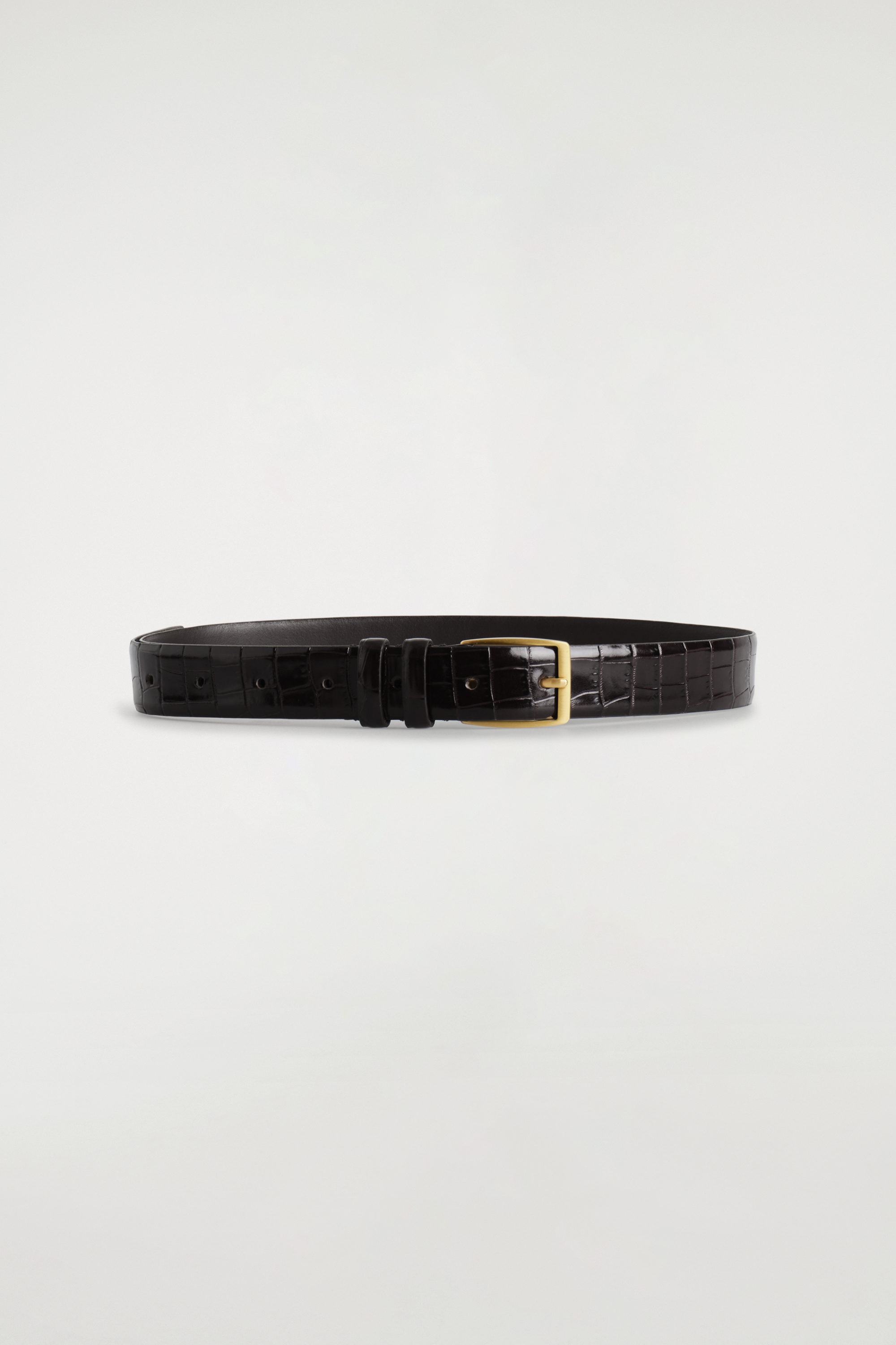 Croc-Effect Leather Belt