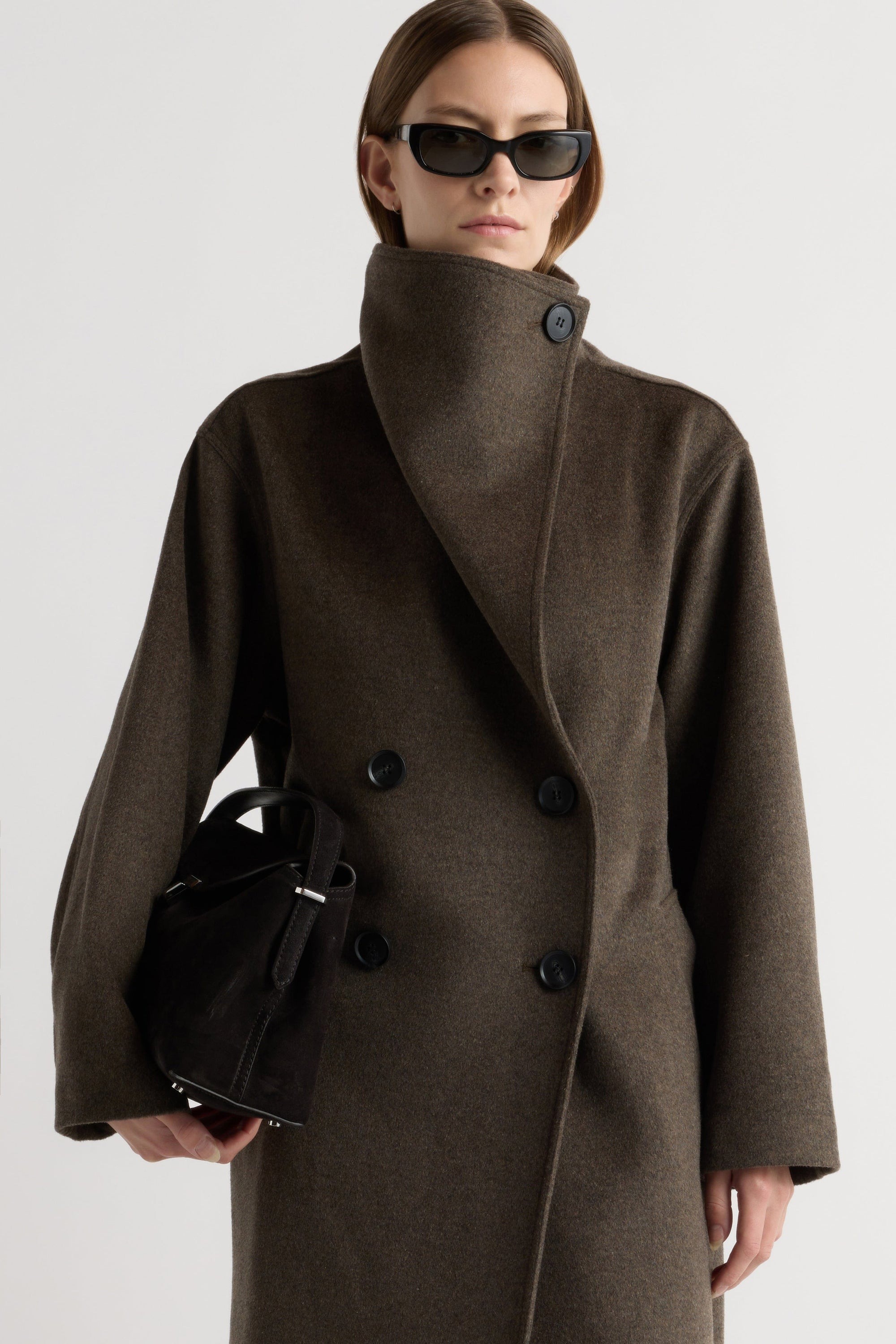 Wool-Blend Collared Maxi Coat