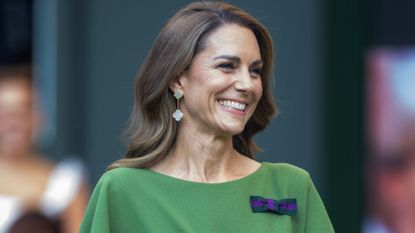 Princess Catherine of Wales, on Centre Court to present the trophies after the Gentlemen's Singles Final at Wimbledon 2026
