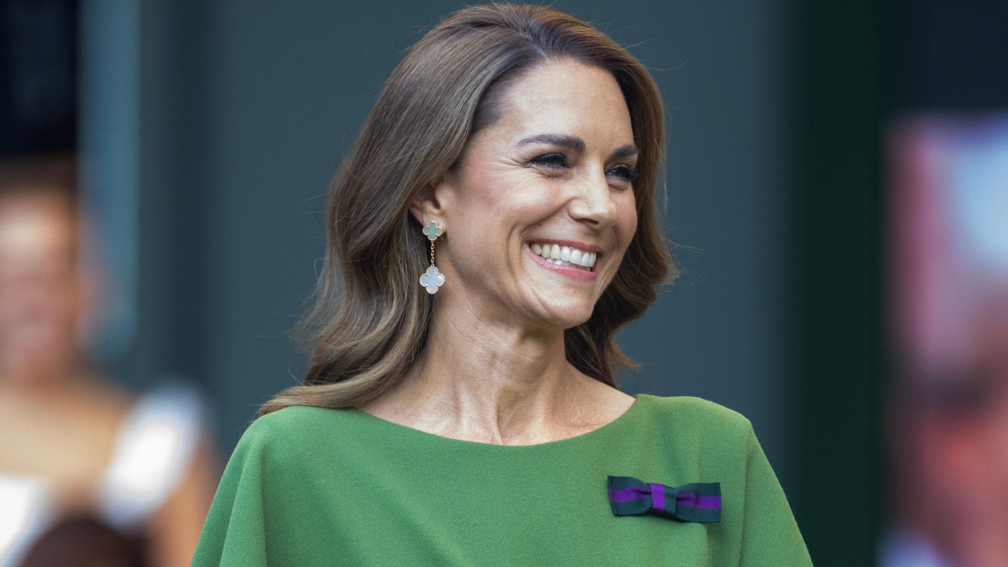 Princess Catherine of Wales, on Centre Court to present the trophies after the Gentlemen's Singles Final at Wimbledon 2026