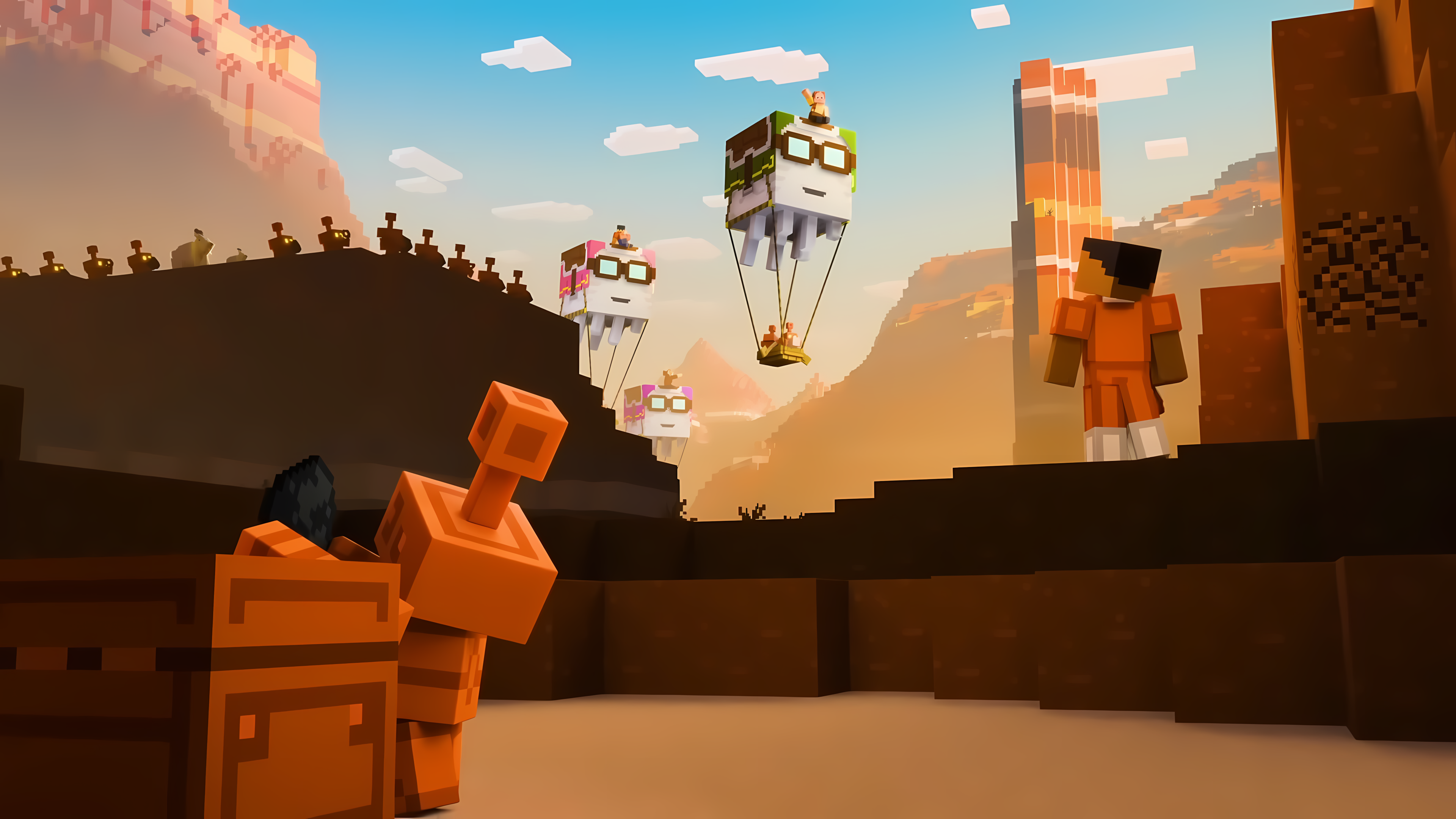 Still shot of Ghasts from the Minecraft Live trailer.